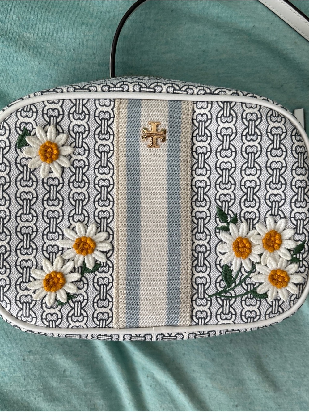Bnwot Tory Burch White Floral Embroidered Crossbody Bag